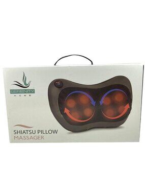 Serenity Home Shiatsu Pillow Massager With Heat For Neck & Back Pain Relief